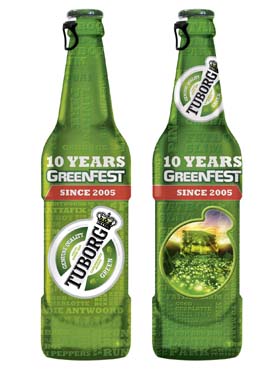 TUBORG выпустил ограниченную серию бутылок в честь 10-летия GREENFEST!